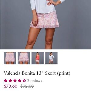 Denise Cronwell Valencia Bonita 13” tennis and gold skort in paisley